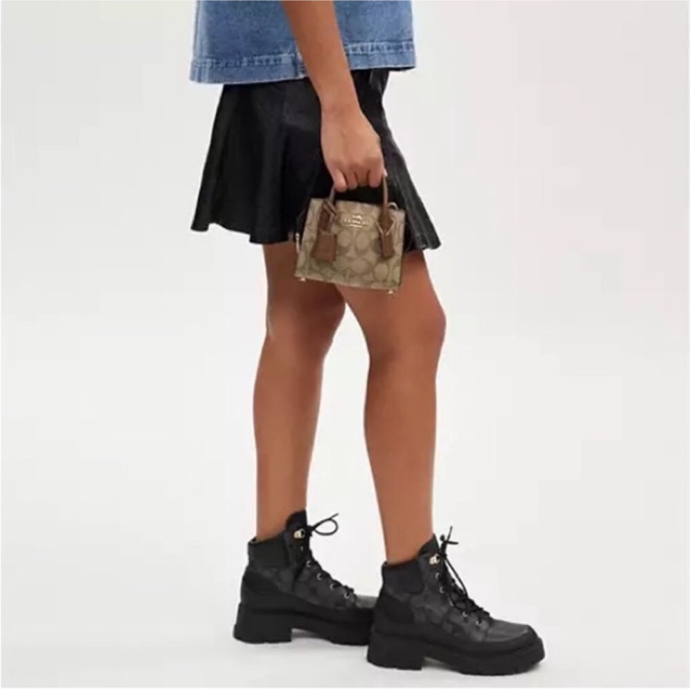 Coach  Andrea Mini Carryall In Signature Canvas IN Khaki Saddle 2